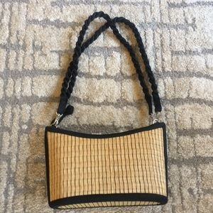 Bucket style, basket weave purse